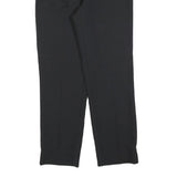 Womens Black Regular Fit Zip Trousers Polyester W26 L28 Classic Workwear
