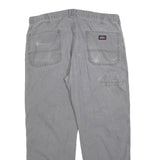 CARHARTT Mens Relaxed Cotton Blend Grey Workwear Trousers W36 L30 Durable Zip