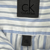 Calvin Klein Striped Shirt - Medium Blue Cotton