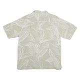 CARIBBEAN JOE Mens Beige Silk Tropical Print Shirt M Lightweight Summer Casual