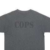 CHAMPION Mens Grey Cops Graphic T-Shirt XL Short Sleeve Crew Neck Casual Wear