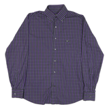 JUST CAVALLI Mens Purple & Black Check Shirt L Long Sleeve Button Down Cotton