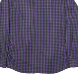 JUST CAVALLI Mens Purple & Black Check Shirt L Long Sleeve Button Down Cotton
