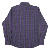 JUST CAVALLI Mens Purple & Black Check Shirt L Long Sleeve Button Down Cotton