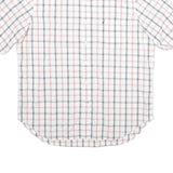 NAUTICA Mens White & Pink Checked Cotton Shirt XL Button Collar Casual Summer