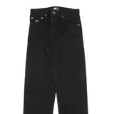 TOMMY HILFIGER Mens Jeans Black Regular Straight Denim W32 L34 Classic Button