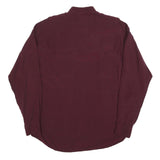 NETTELSTROTH Mens Maroon Shirt L Long Sleeve Casual Button Up Relaxed Fit