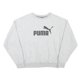 PUMA Mens Grey Cotton Blend Crew Neck Sweatshirt M Casual Sportswear