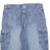 Mens Blue Cotton Blend Cargo Shorts M W33 Casual Pocketed Summerwear
