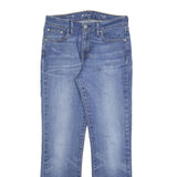 LEVI'S Womens Jeans Blue Slim Straight Denim Light W29 L28 Raw Hem Zip Closure