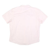 DKNY Mens Pink Plain Shirt XL Cotton Blend Casual Short Sleeve Summer