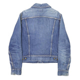 LEE Womens Blue Denim Button Jacket M Cotton Blend Classic Casual Outerwear
