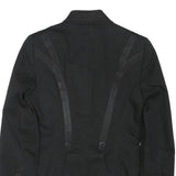 ZARA WOMAN Womens Black Button Cotton Blend Tailored Jacket M Plain Stylish