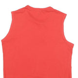 PUMA Mens Red Sleeveless Crew Neck Logo Print T-Shirt M Athletic Cotton Blend