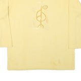 DIANE DALIS Mens Yellow Cotton Blend Crew Neck L Sweatshirt Embroidered Symbol