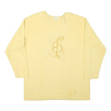 DIANE DALIS Mens Yellow Cotton Blend Crew Neck L Sweatshirt Embroidered Symbol