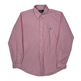 Polo By Ralph Lauren Striped Shirt - Large Pink Cotton