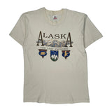 Alaska The Last Frontier Fruit Of The Loom Single Stitch T-Shirt - Large Cream Cotton