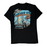 Mackinaw City Harley Davidson Graphic T-Shirt - Medium Black Cotton