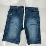 Sean John Double Knee Denim Shorts - 39″ Waist Blue Cotton