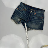 Levis Denim Shorts - 29W UK 8 Dark Wash Denim