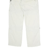 Womens Relaxed White Polyester Blend Cargo Trousers W32 L32 Zip Pocket Casual