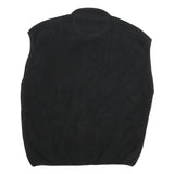 CHAMPION Mens Black Zip Jacket L Polyester Plain Logo Casual Lightweight