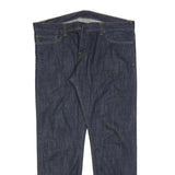 CARHARTT Mens Jeans Blue Regular Straight Denim Dark W41 L32 Workwear Button Fly