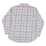 PIER CONNECTION Mens Blue Red & Grey Patterned Cotton Blend Shirt L Casual