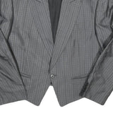 Womens Grey Plain Button Jacket M Polyester Blend Classic Regular Fit Formal