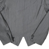 Womens Grey Plain Button Jacket M Polyester Blend Classic Regular Fit Formal