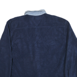 TOMMY JEANS Mens Blue Coach Jacket L Polyester Blend Microfibre Plain Button