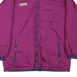 COLUMBIA Womens Purple & Plum Jacket L Synthetic Zip Long Sleeve Warm