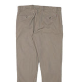 TOMMY HILFIGER Mens Regular Beige Cotton Blend Trousers W34 L30 Zip Casual Dress