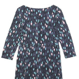 WHITE STUFF Womens Blue Day Jersey Geometric 3/4 Sleeve Knee Length UK 8 Dress