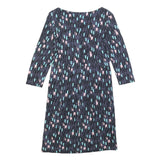 WHITE STUFF Womens Blue Day Jersey Geometric 3/4 Sleeve Knee Length UK 8 Dress