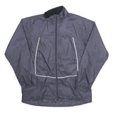 NIKE Womens Navy Blue Track Jacket S Polyester Plain Lightweight Zip Up