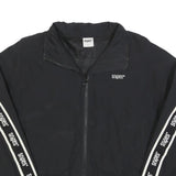 SNIPES Womens Black & White Casual Jacket L Polyester Blend Plain Zip Sports