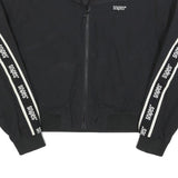 SNIPES Womens Black & White Casual Jacket L Polyester Blend Plain Zip Sports