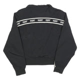 SNIPES Womens Black & White Casual Jacket L Polyester Blend Plain Zip Sports