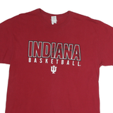 GILDAN Mens Red Indiana Basketball Graphic T-Shirt M Short Sleeve Crew Neck