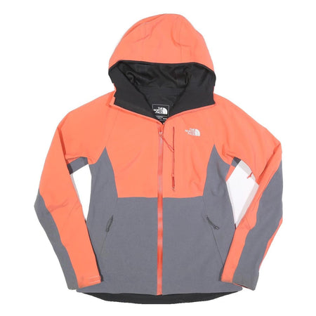 THE NORTH FACE Womens Orange & Grey Hooded Zip Jacket M Synthetic Softshell