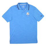 ADIDAS Mens Blue Ryder Cup Logo Short Sleeve Polo Shirt M Golf Performance
