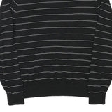 TOMMY HILFIGER Mens Black & White Patterned Jumper V-Neck Basic Knit M Cotton