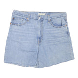 LEVI'S Mens Shorts Blue Denim Casual M W36 Cotton Blend Light Wash Raw Hem