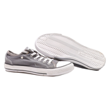 DUNLOP Low Top Trainers Grey Canvas Mens UK 5.5