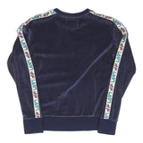 FILA Womens Blue Crew Neck XS Velvet Logo Sweatshirt Tape Sleeve