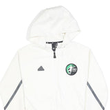 ADIDAS Mens White Zip Hoodie Jacket XS Polyester Blend Plain Sports Sweat Top
