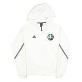 ADIDAS Mens White Zip Hoodie Jacket XS Polyester Blend Plain Sports Sweat Top