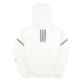 ADIDAS Mens White Zip Hoodie Jacket XS Polyester Blend Plain Sports Sweat Top